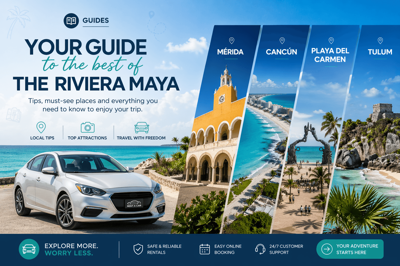 Ultimate Travel Guides for Cancun, Playa del Carmen, Tulum and Mérida with Car Rental Tips