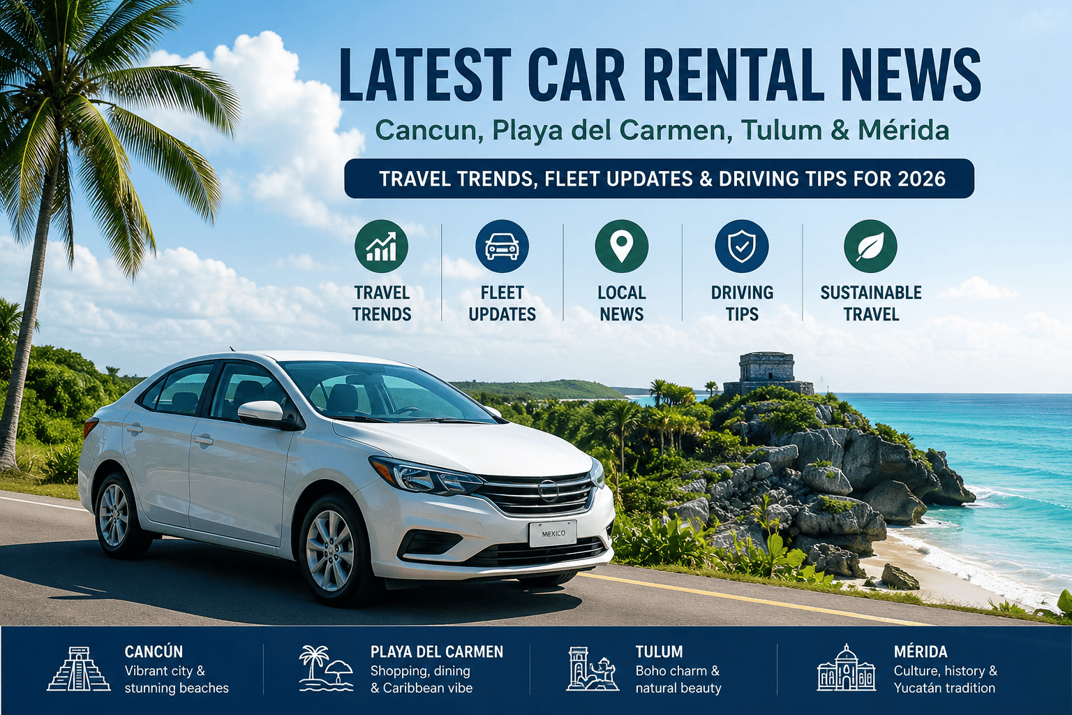 Latest Car Rental News in Cancun, Playa del Carmen, Tulum & Mérida: Travel Trends, Fleet Updates & Driving Tips for 2026
